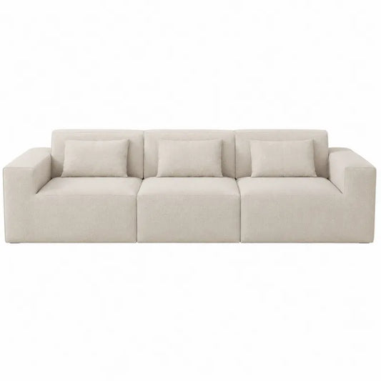 Sofa modułowa tkaninowa beżowa 300x100x70 cm