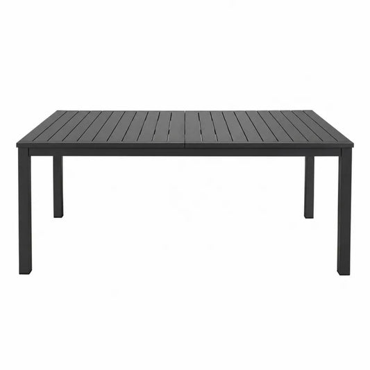 Stół ogrodowy aluminiowy czarny 180x90x75 cm